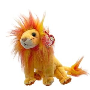 Ty Beanie Baby Babies 2000 Bushy The Lion with Colorful Mane RETIRED